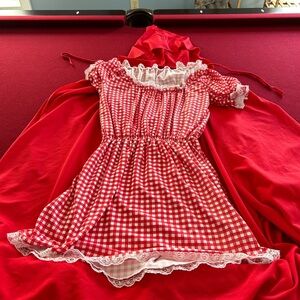Woman’s Halloween costume little red riding hood